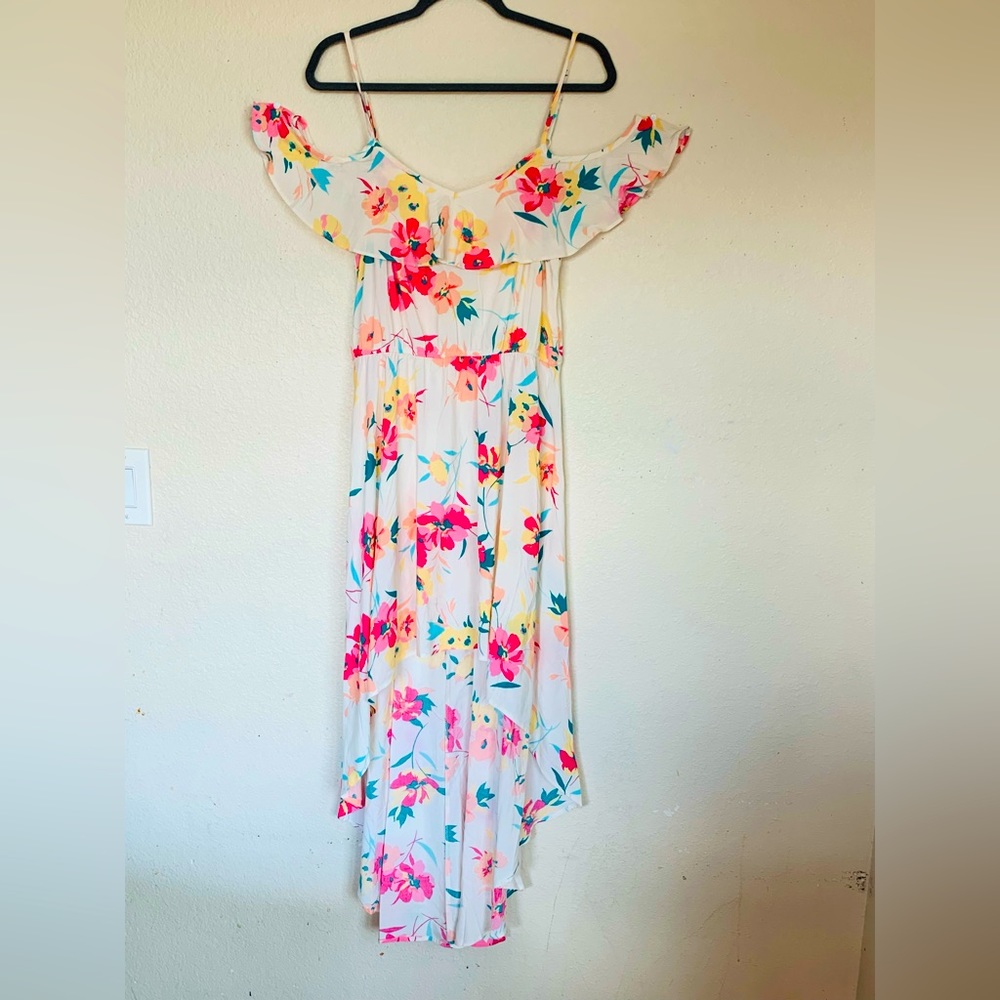 COPY - NWT women as u wish floral colorful cold sleeves high low dress sizes M L